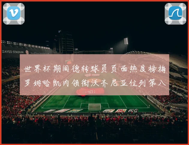 世界杯期间德转球员页面热度榜梅罗姆哈凯内领衔沃齐尼亚位列第八
